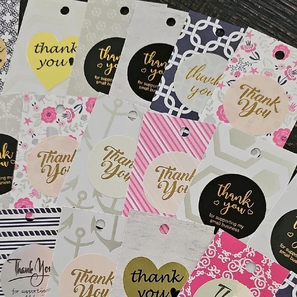40 Assorted Thank You Cardstock Tags Nautical Themed Gift Tags